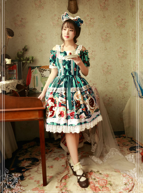 Magic Tea Party Sweet Christmas Series OP Cotton Lace Classic Lolita Short Sleeve Dress