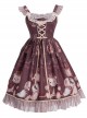 Coronation Bear Series JSK Chiffon Classic Lolita Sling Dress Version 1