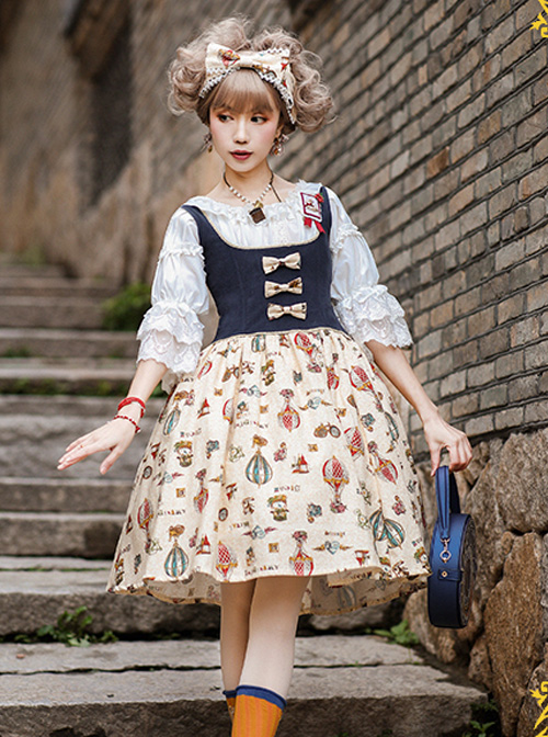 Strawberry Witch Mechanical Balloon Series JSK Punk Lolita Sling Dress