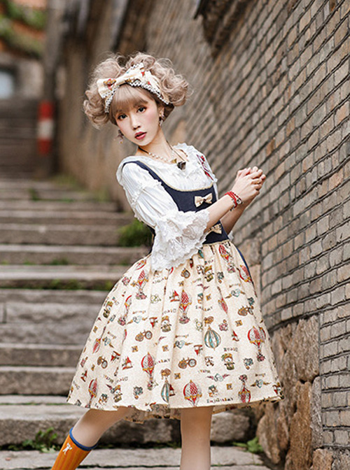 Strawberry Witch Mechanical Balloon Series JSK Punk Lolita Sling Dress