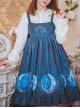 Lunar Eclipse Series Classic Lolita Dark Blue Sling Dress