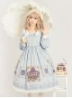 The Gallery Series OP Printing Classic Lolita Light Blue Long Sleeve Dress