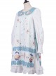 Soft Pancake Series Blue JSK Classic Lolita Sleeveless Dress And Long Sleeve Lining Dress Set