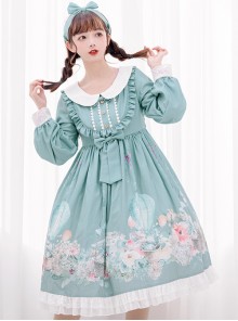 Rabbit Basket Series OP Doll Collar Classic Lolita Long Sleeve Dress