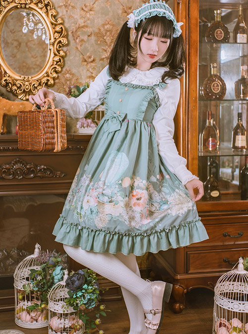 Rabbit Basket Series JSK Ruffle Classic Lolita Sling Dress