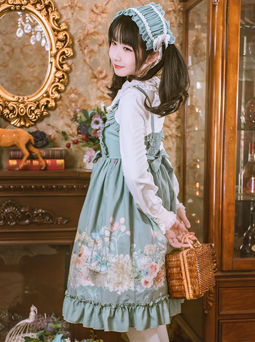 Rabbit Basket Series JSK Ruffle Classic Lolita Sling Dress