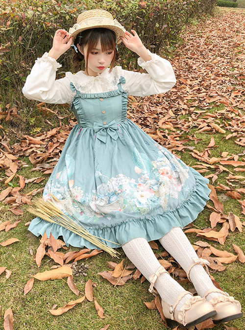 Rabbit Basket Series JSK Ruffle Classic Lolita Sling Dress