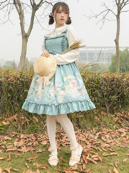 Rabbit Basket Series JSK Ruffle Classic Lolita Sling Dress