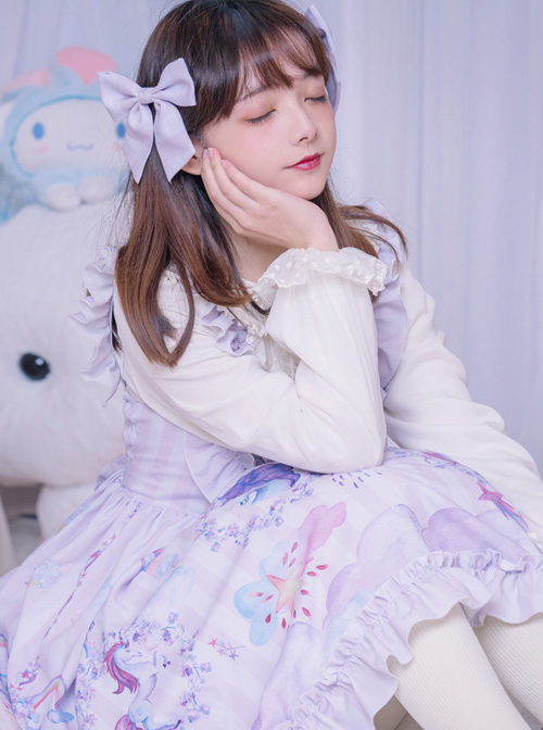 Carousel Series JSK Ruffle Sweet Lolita Purple Sling Dress