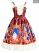 Time Machine Heart Series Printing JSK Retro Classic Lolita Sling Dress