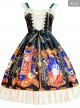 Time Machine Heart Series Printing JSK Retro Classic Lolita Sling Dress