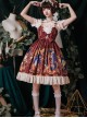 Time Machine Heart Series Printing JSK Retro Classic Lolita Sling Dress