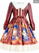 Time Machine Heart Series Classic Lolita Retro Long Sleeve Dress