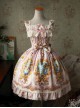 Magic Tea Party Alice Series JSK Printing Sweet Lolita Sling Dress