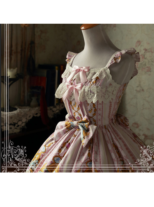 Magic Tea Party Alice Series JSK Printing Sweet Lolita Sling Dress