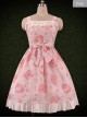 Crystal Love Series JSK Lace Ruffle Bowknot Classic Lolita Sling Dress