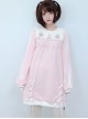 Small Square Collar Milk Sleeve Dress Printing Sweet Lolita Long Sleeve Dress