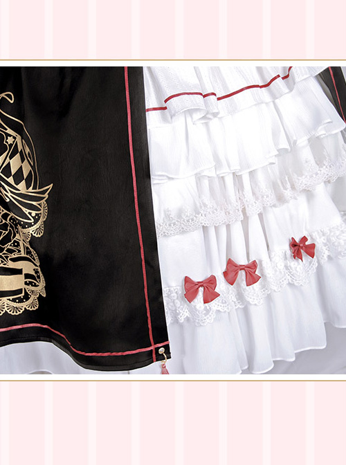 Cardcaptor Sakura Series OP Black And White Sweet Lolita Short Sleeve Dress