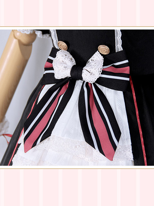 Cardcaptor Sakura Series OP Black And White Sweet Lolita Short Sleeve Dress