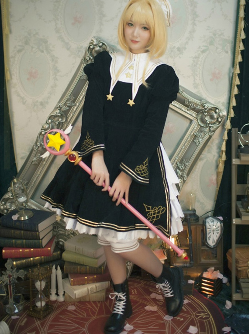 Cardcaptor Sakura Series OP Black Angel Gothic Lolita Long Sleeve Dress