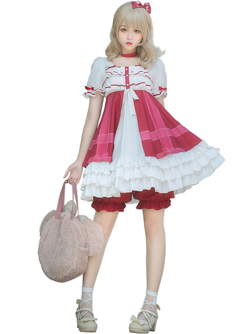 Strawberry Mousse Series Sweet Lolita Short Sleeve Dress Set