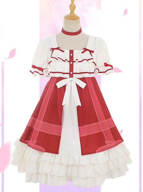 Strawberry Mousse Series Sweet Lolita Short Sleeve Dress Set