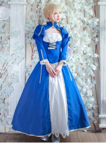 Fate/Grand Order Saber Series Lolita Blue Cosplay Long Sleeve Dress