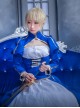 Fate/Grand Order Saber Series Lolita Blue Cosplay Long Sleeve Dress