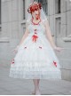 Elegant Pure White Lace Long Style Classic Lolita Sling Wedding Dress