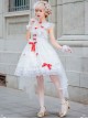 Elegant Pure White Lace Short Style Classic Lolita Sling Wedding Dress