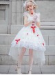 Elegant Pure White Lace Short Style Classic Lolita Sling Wedding Dress