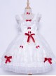 Elegant Pure White Lace Short Style Classic Lolita Sling Wedding Dress