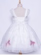 Elegant Pure White Lace Short Style Classic Lolita Sling Wedding Dress