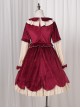 Autumn And Winter Black Or Red Elegant OP Classic Lolita Long Sleeve Dress