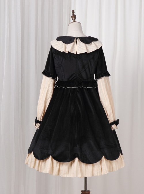 Autumn And Winter Black Or Red Elegant OP Classic Lolita Long Sleeve Dress