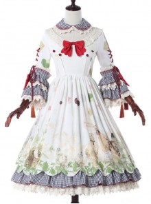 Grass Machicken Series OP Detachable Long Sleeves Sweet Lolita Dress