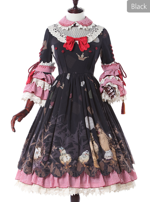 Grass Machicken Series OP Detachable Long Sleeves Sweet Lolita Dress