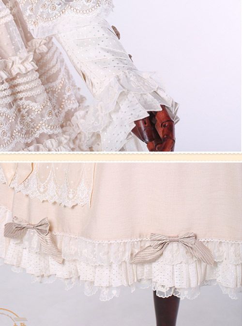 Classical Puppets Bear Series Embroidery OP Classic Lolita Long Sleeve Dress