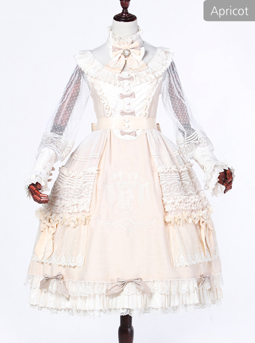 Classical Puppets Bear Series Embroidery OP Classic Lolita Long Sleeve ...