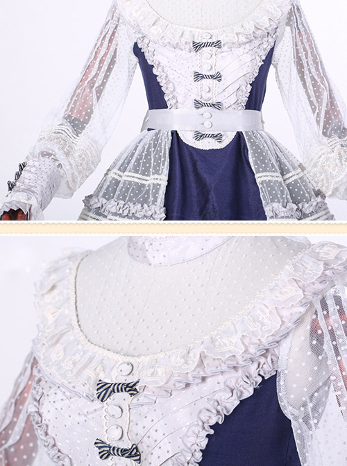 Classical Puppets Bear Series Embroidery OP Classic Lolita Long Sleeve Dress