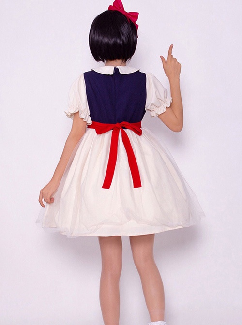 Snow White Cute Sweet Lolita Doll Collar Short Sleeve Dress