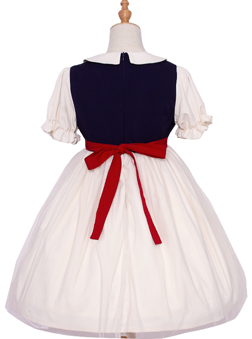 Snow White Cute Sweet Lolita Doll Collar Short Sleeve Dress