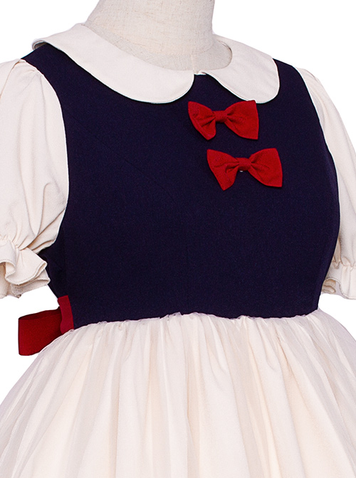 Snow White Cute Sweet Lolita Doll Collar Short Sleeve Dress