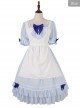 Cute Ruffle Maid Uniform Sweet Lolita Bowknot Short Sleeve Dress And Apron Set