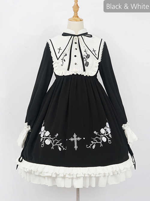 Oath Roses Series OP Gothic Lolita Long Sleeve Dress