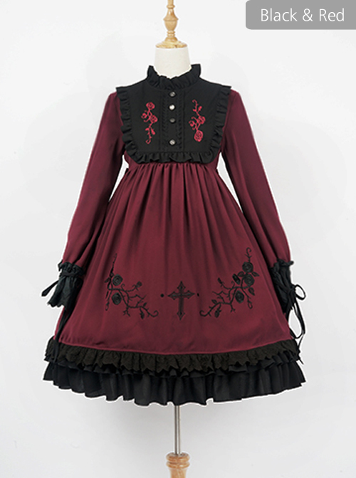 Oath Roses Series OP Gothic Lolita Long Sleeve Dress