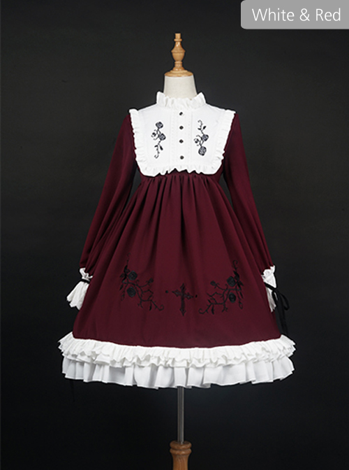 Oath Roses Series OP Gothic Lolita Long Sleeve Dress