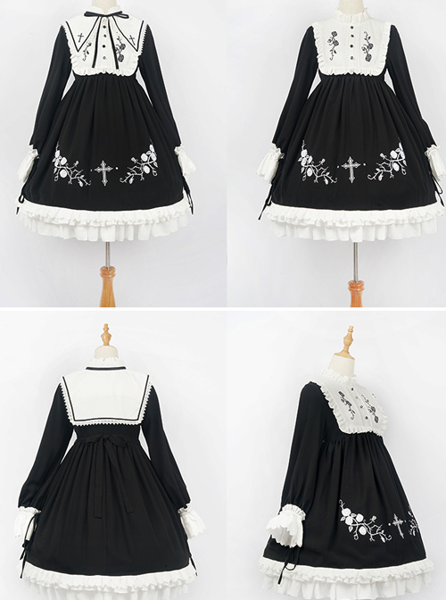 Oath Roses Series OP Gothic Lolita Long Sleeve Dress