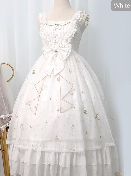 *The Night Of Stars And Moon* JSK High Waist Gradient Classic Lolita Sleeveless Starry Sky Dress