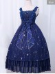 *The Night Of Stars And Moon* JSK High Waist Gradient Classic Lolita Sleeveless Starry Sky Dress